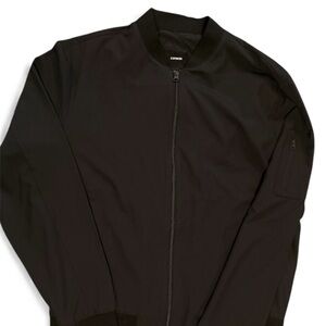 NWT Express Men's Large Classic Black Bomber lightweight Jacket
